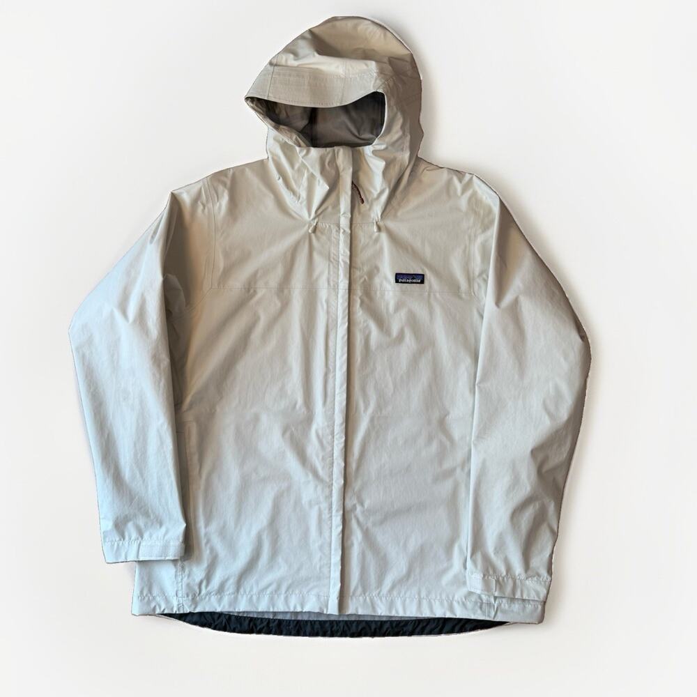 Patagonia Torrentshell 3L Jacket Women's 2XL Off White Rain Coat Outdoors